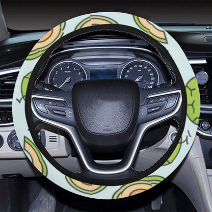 Cantaloupe Pattern Print Design 02 Steering Wheel Cover with Elastic Edge