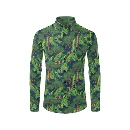 Rainforest Pattern Print Design A01 Men's Long Sleeve Shirt