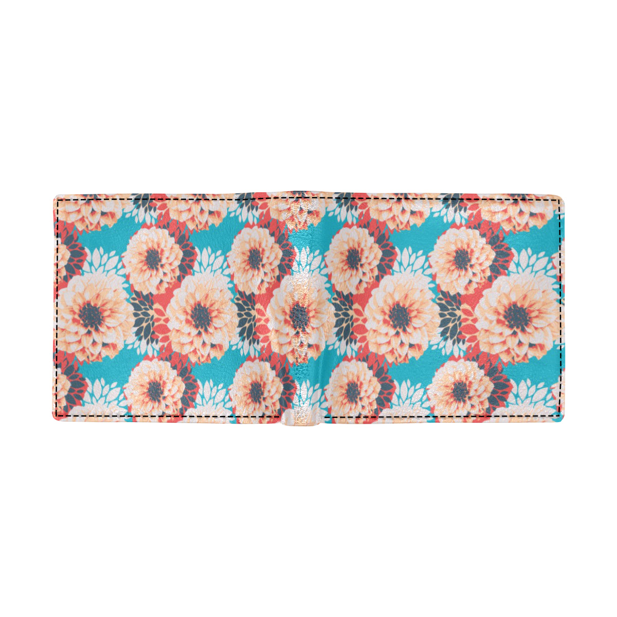 Dahlia Pattern Print Design DH05 Men's ID Card Wallet