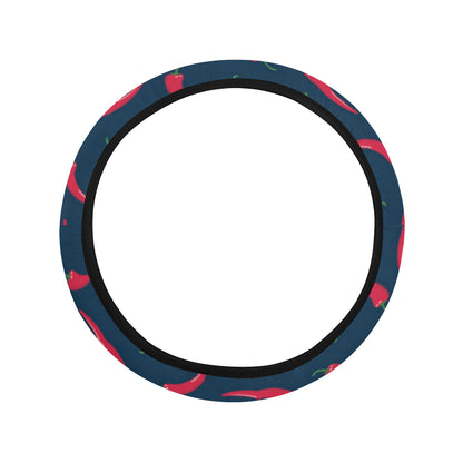 Chilli Pepper Pattern Print Design 03 Steering Wheel Cover with Elastic Edge