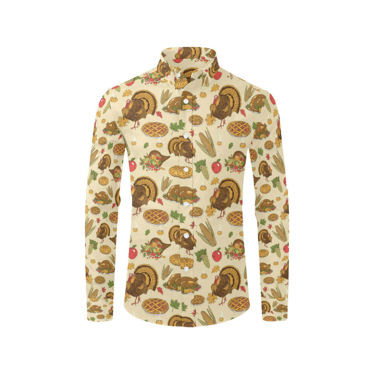 Turkey Pattern Print Design 02 Men's Long Sleeve Shirt