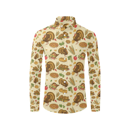 Turkey Pattern Print Design 02 Men's Long Sleeve Shirt