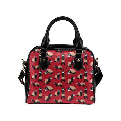 Ferret Pattern Print Design 02 Shoulder Handbag