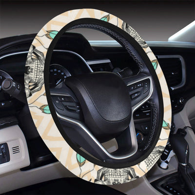 Indian Skull Pattern Steering Wheel Cover with Elastic Edge