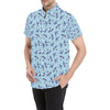 Swallow Bird Pattern Print Design 06 Men's Short Sleeve Button Up Shirt