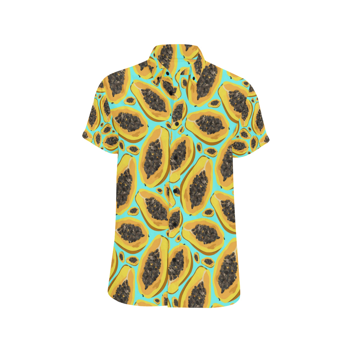 Papaya Pattern Print Design PP03 Men's Short Sleeve Button Up Shirt
