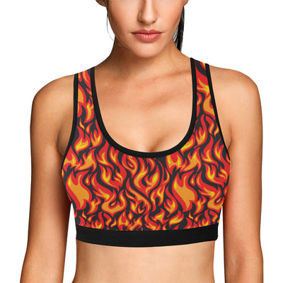 Flame Fire Print Pattern Sports Bra