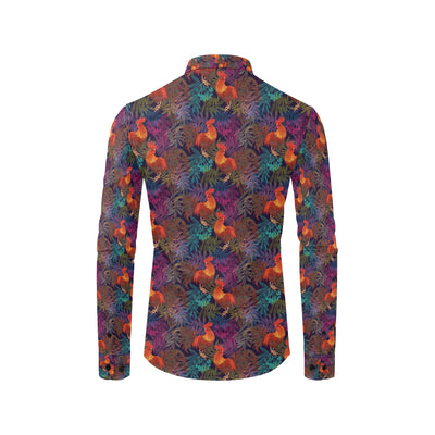 Rooster Print Style Men's Long Sleeve Shirt