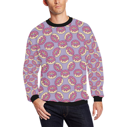 Donut Pattern Print Design DN015 Men Long Sleeve Sweatshirt