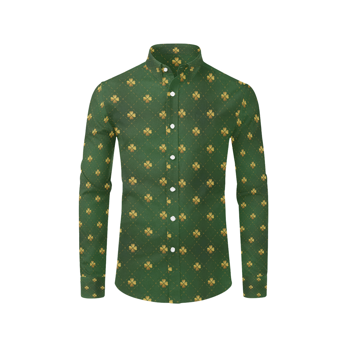 Clover  Pattern Print Design 01 Men's Long Sleeve Shirt