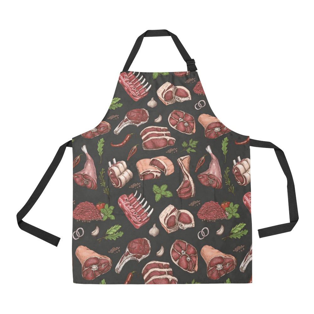Meat Pattern Print Design 02 Apron with Pocket
