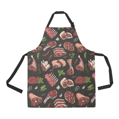 Meat Pattern Print Design 02 Apron with Pocket