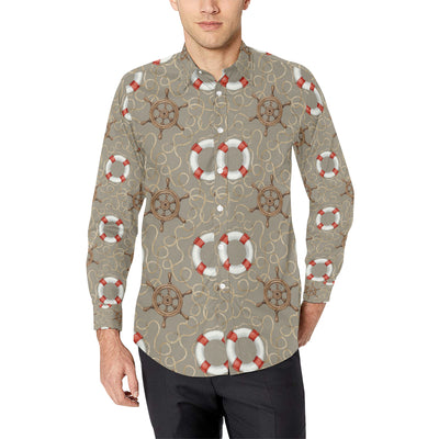 Nautical Pattern Print Design A02 Men's Long Sleeve Shirt