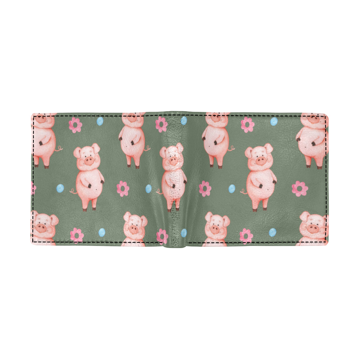 Pig Pattern Print Design 03 Men's ID Card Wallet