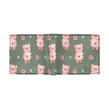 Pig Pattern Print Design 03 Men's ID Card Wallet