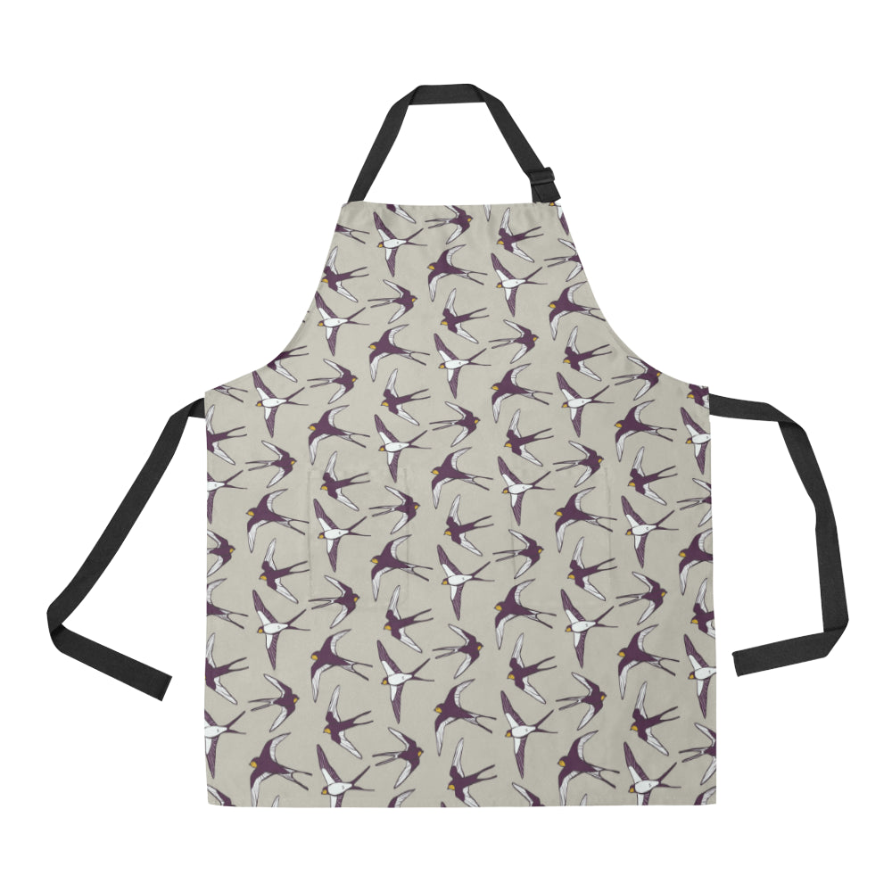 Swallow Bird Pattern Print Design 03 Apron with Pocket