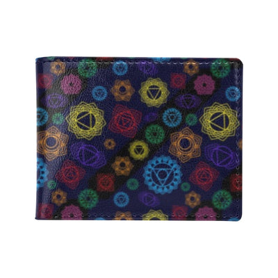 Chakra Colorful Print Pattern Men's ID Card Wallet