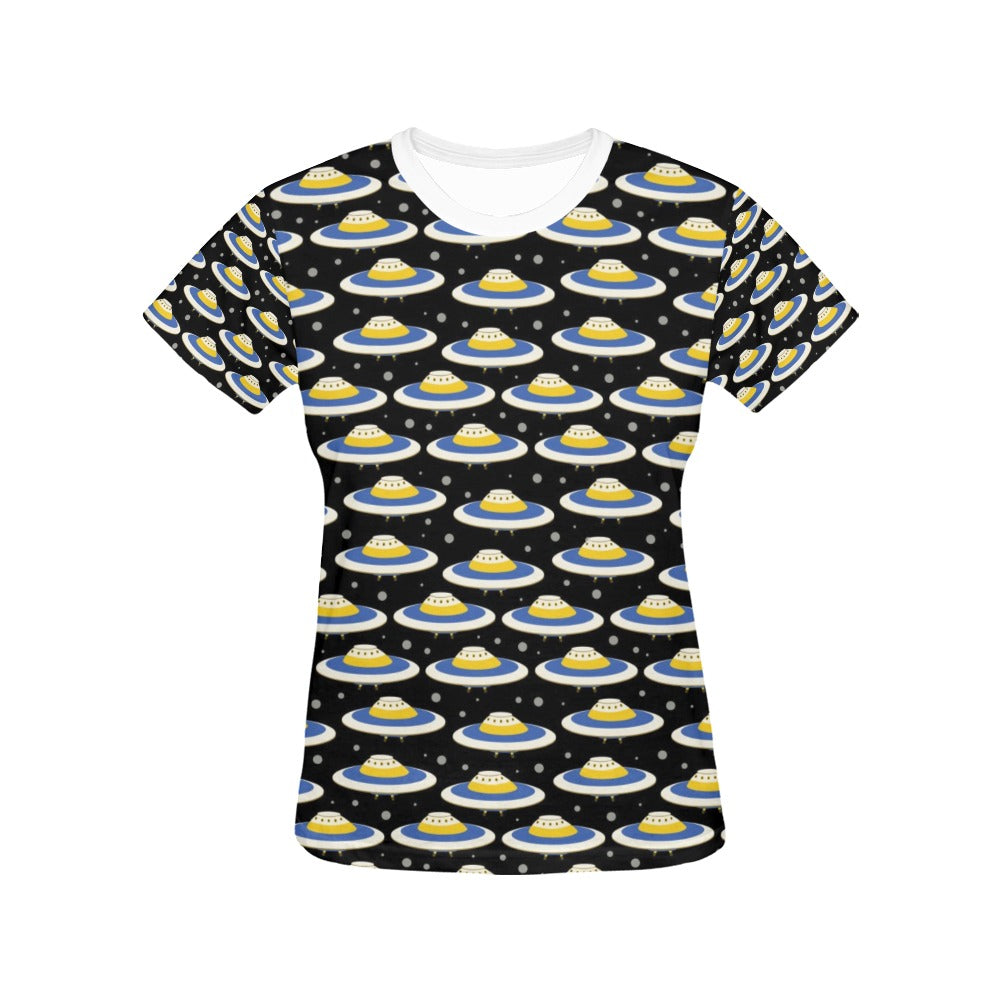UFO Print Design LKS303 Women's  T-shirt