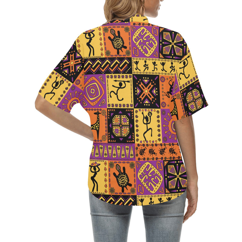 African Pattern Print Design 02 Women's Hawaiian Shirt