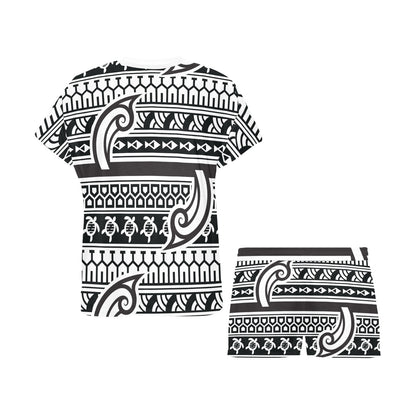 Samoan Style Print Design LKS305 Women's Short Pajama Set