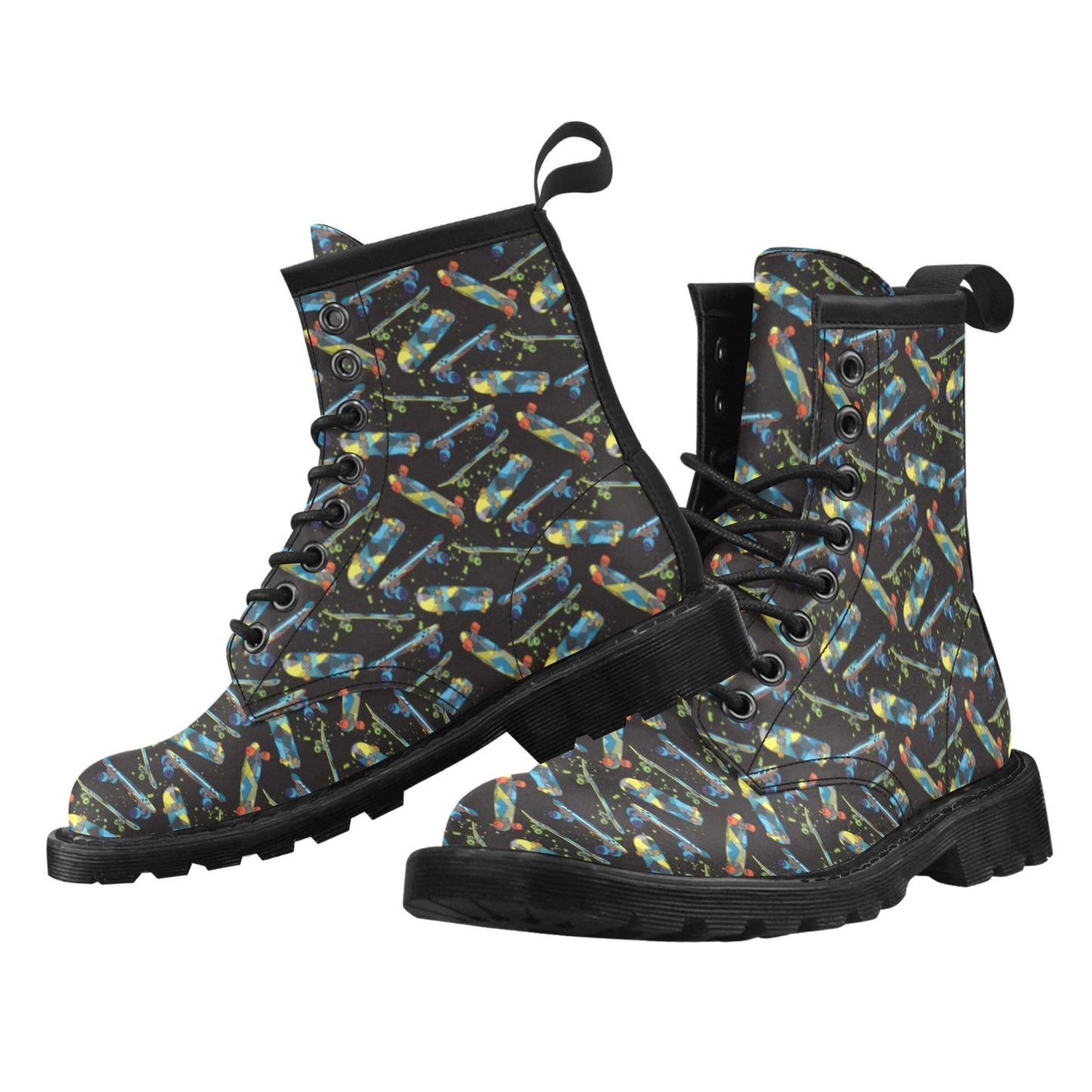 Skateboard Print Design LKS305 Women's Boots
