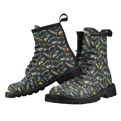 Skateboard Print Design LKS305 Women's Boots
