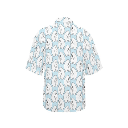 Polar Bear Pattern Print Design PB08 Women's Hawaiian Shirt