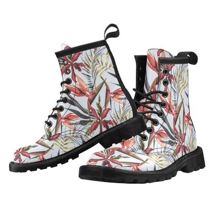 Tropical Flower Pattern Print Design TF021 Women's Boots