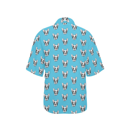 Boston Terrier Pattern Print Design 01 Women's Hawaiian Shirt