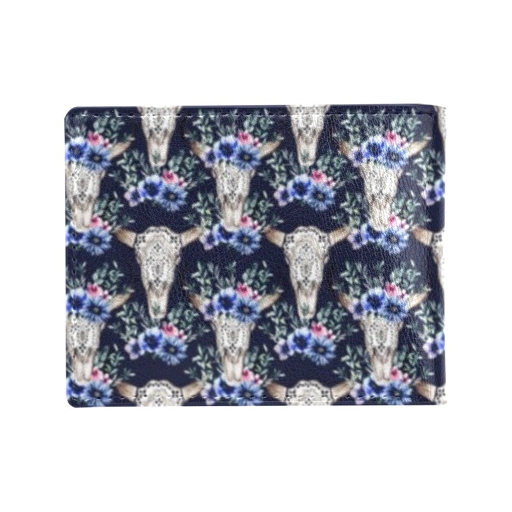 Buffalo Head Print Design LKS402 Men's ID Card Wallet
