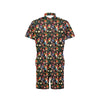 Skull Roses Flower Design Themed Print Men's Romper