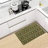 Kente Green Design African Print Kitchen Mat