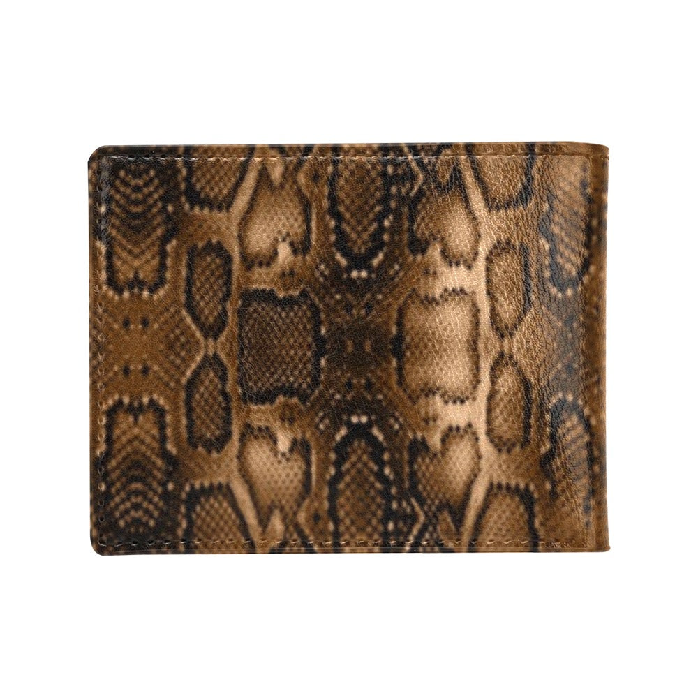 Snake Skin Brown Print Men's ID Card Wallet