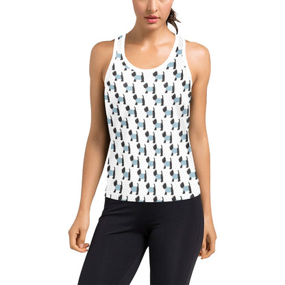 Scottish Terriers Print Design LKS3012 Women's Racerback Tank Top