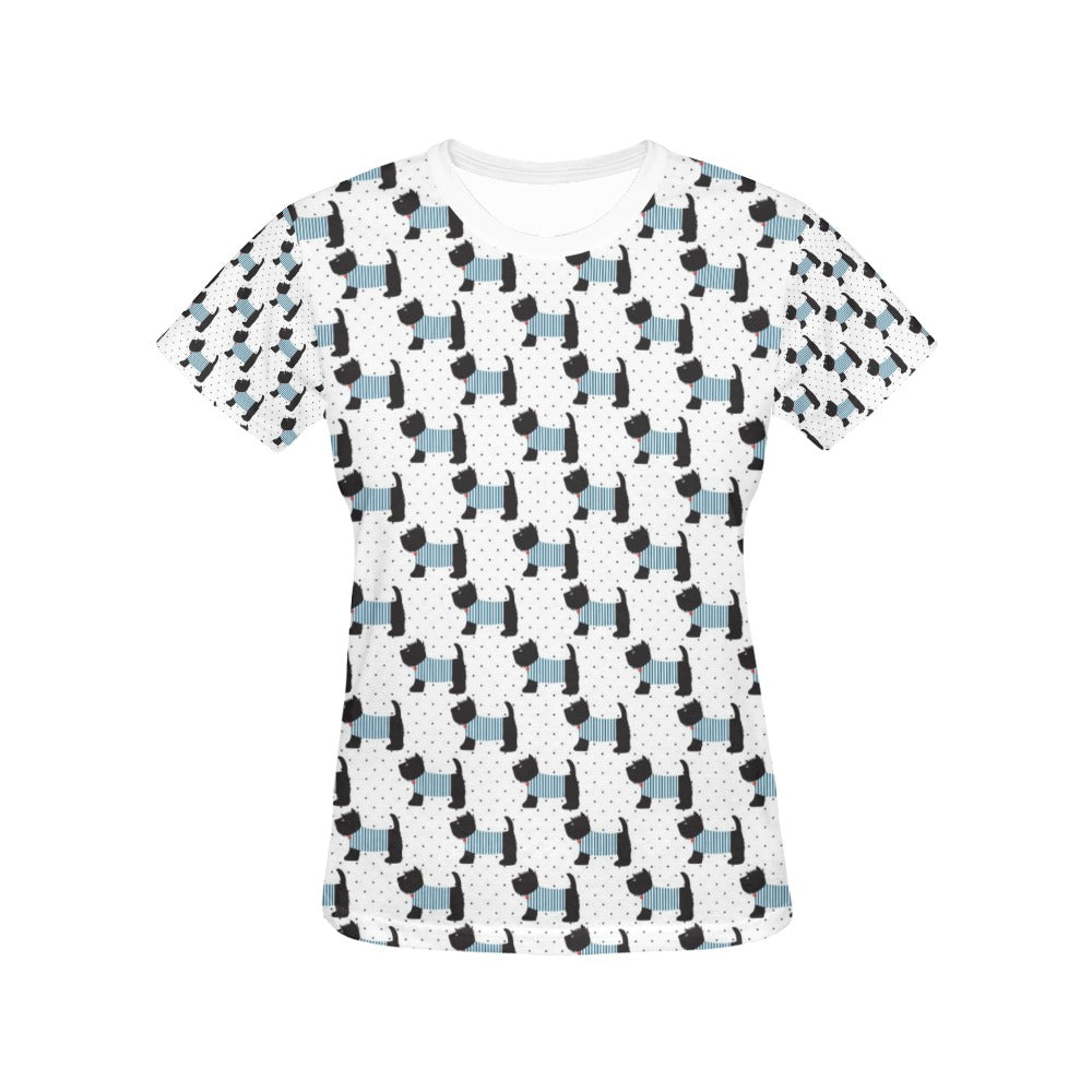 Scottish Terriers Print Design LKS3012 Women's  T-shirt