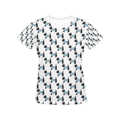 Scottish Terriers Print Design LKS3012 Women's  T-shirt