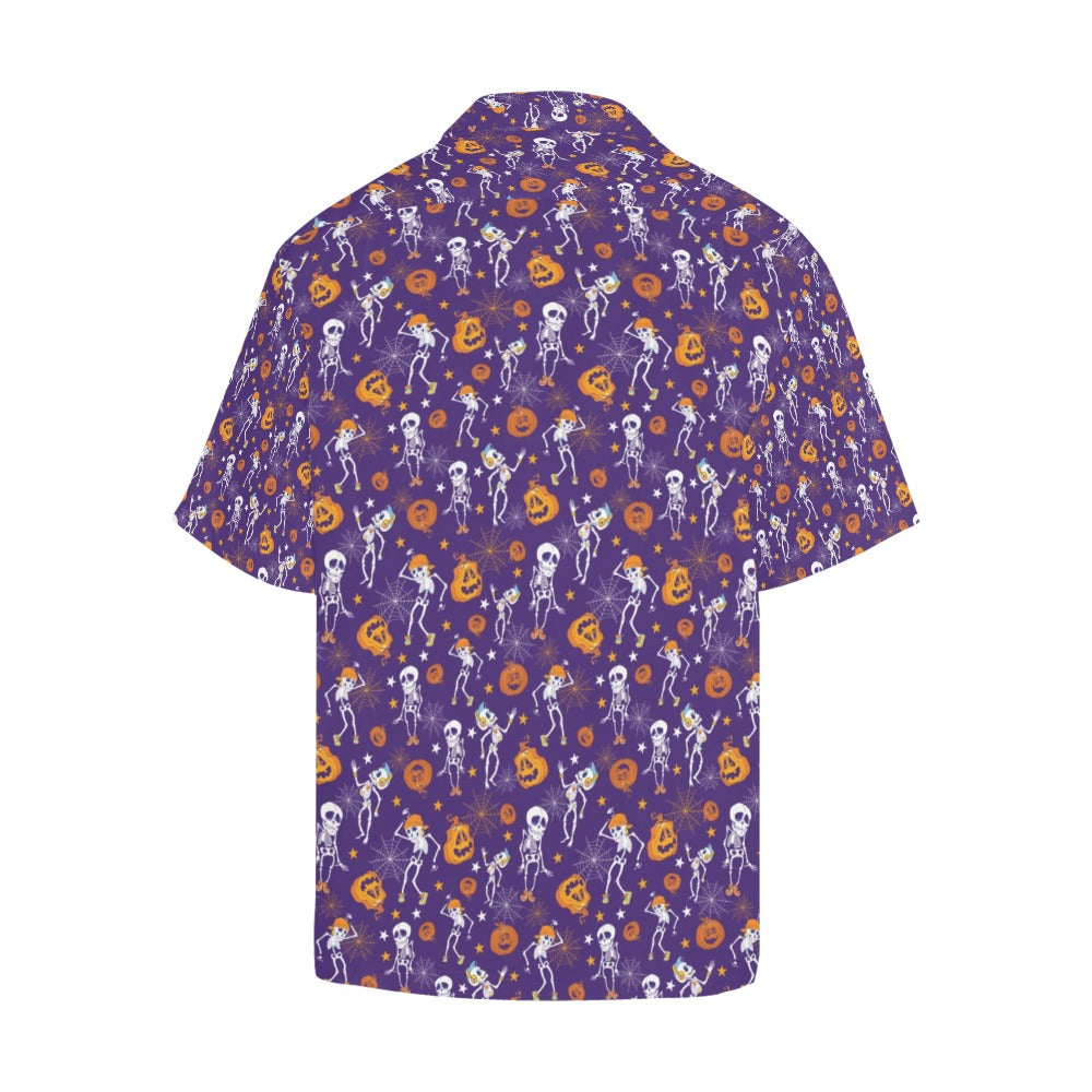 Skeleton Halloween Dance Print Design LKS304 Men's Hawaiian Shirt