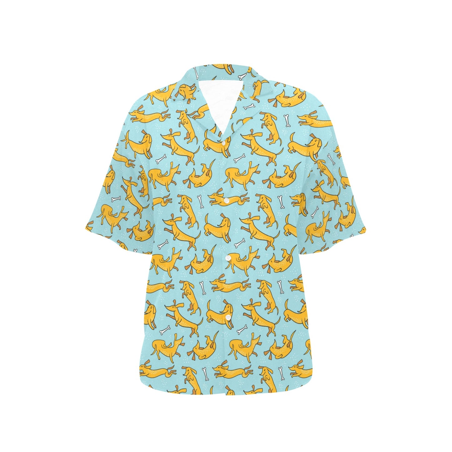 Dachshund Pattern Print Design 08 Women's Hawaiian Shirt