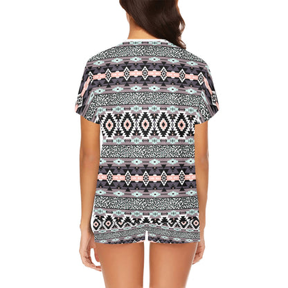 Safari Pattern Print Design LKS302 Women's Short Pajama Set