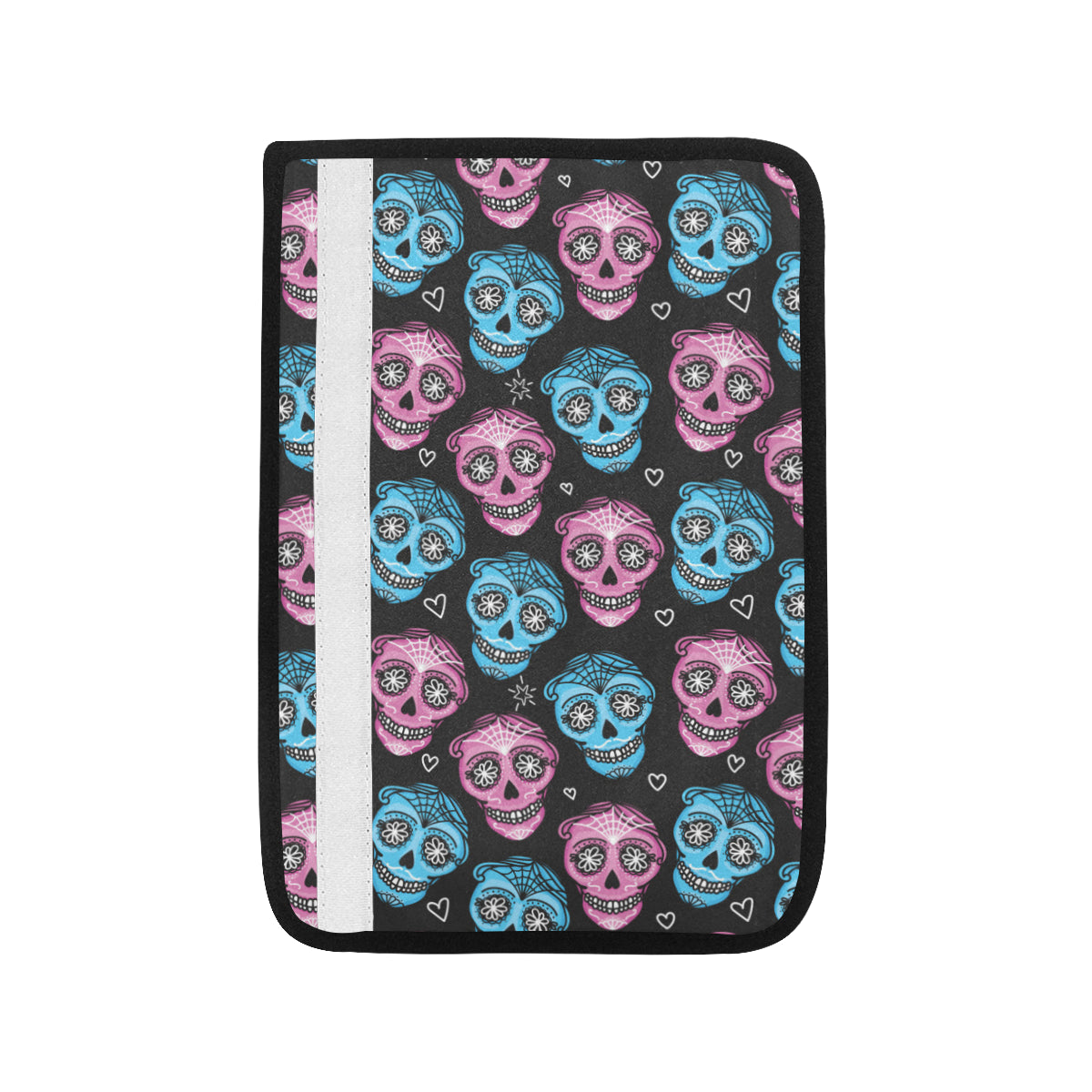 Day of the Dead Skull Print Pattern Car Seat Belt Cover