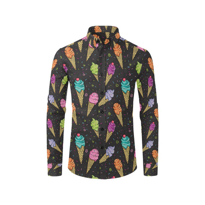 Ice Cream Pattern Print Design IC06 Men's Long Sleeve Shirt