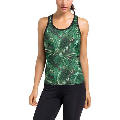 Tropical Flower Pattern Print Design TF012 Women's Racerback Tank Top