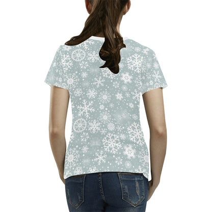 Snowflake Print Design LKS303 Women's  T-shirt