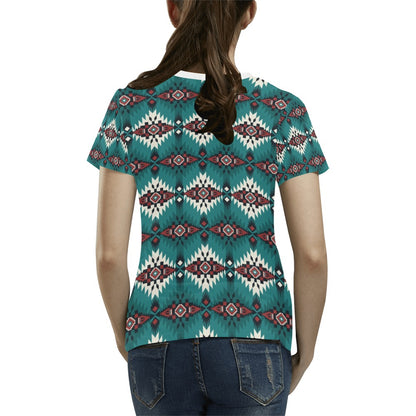 Southwest Pattern Print Design LKS308 Women's  T-shirt