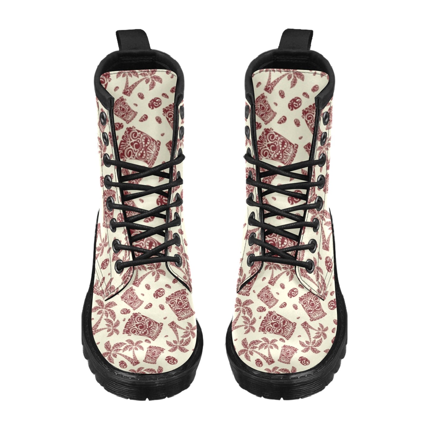 Tiki Tribal Mask Palm Tree Women's Boots