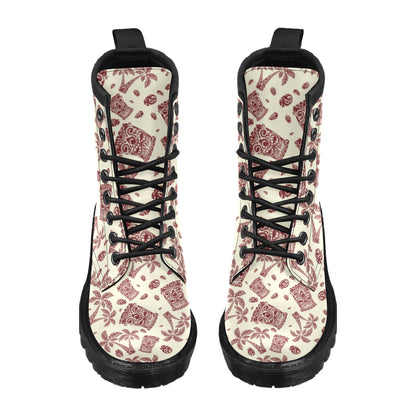 Tiki Tribal Mask Palm Tree Women's Boots