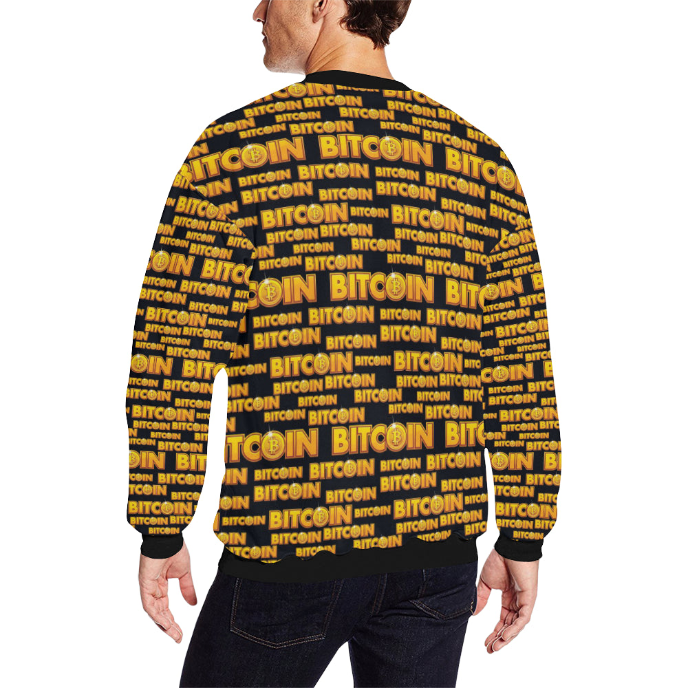 Bitcoin Pattern Print Design DO03 Men Long Sleeve Sweatshirt