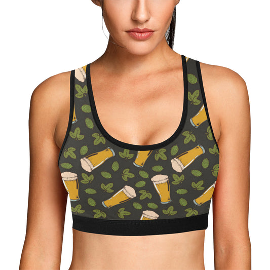 Beer Iris Pattern Print Design 02 Sports Bra