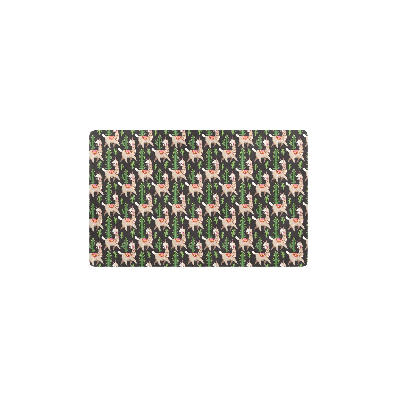 Alpaca Cactus Design Themed Print Kitchen Mat