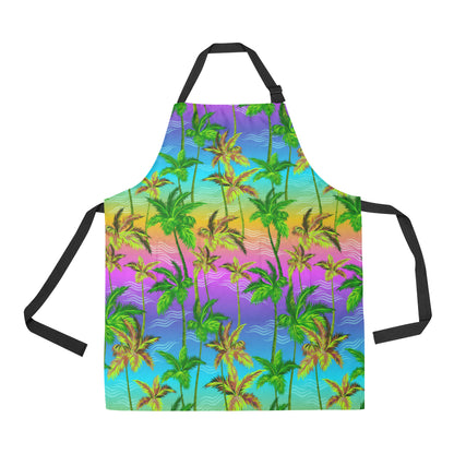 Palm Tree Rainbow Pattern Apron with Pocket